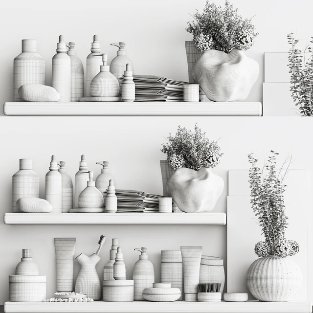 Bathroom Accessories with Plant C — Скачать