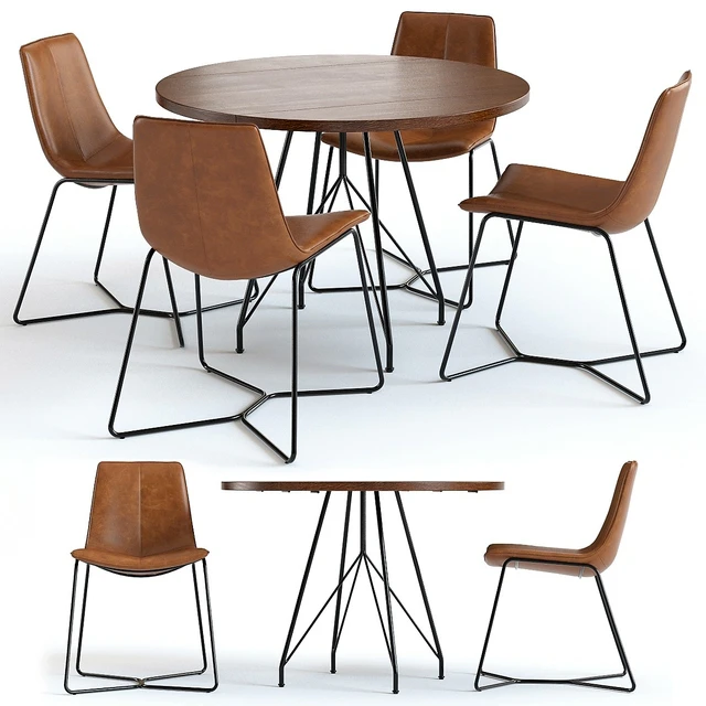 West Elm Jules Table and Slope Chairs — Скачать