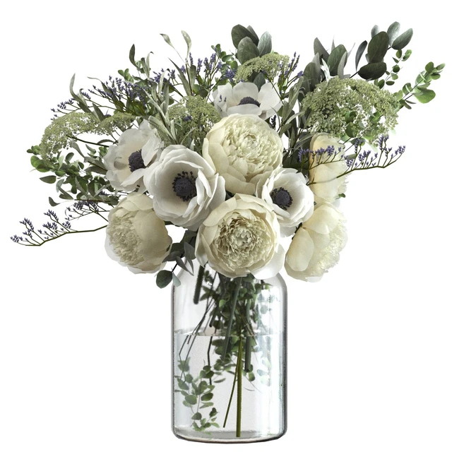 Bouquet with flowers and eucalyptus — Descargar