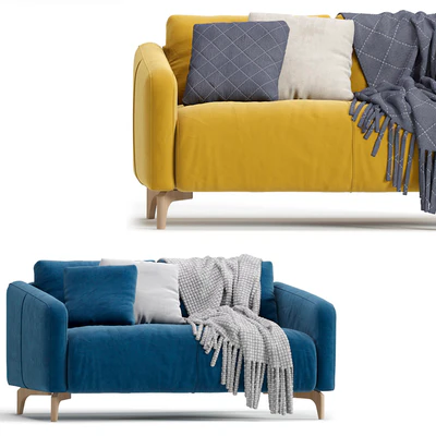 Sofa Ljeri Mini Barhat Beige Velvet Light by Divan.ru 4 Colors / Диван Льери Мини — Вид 6
