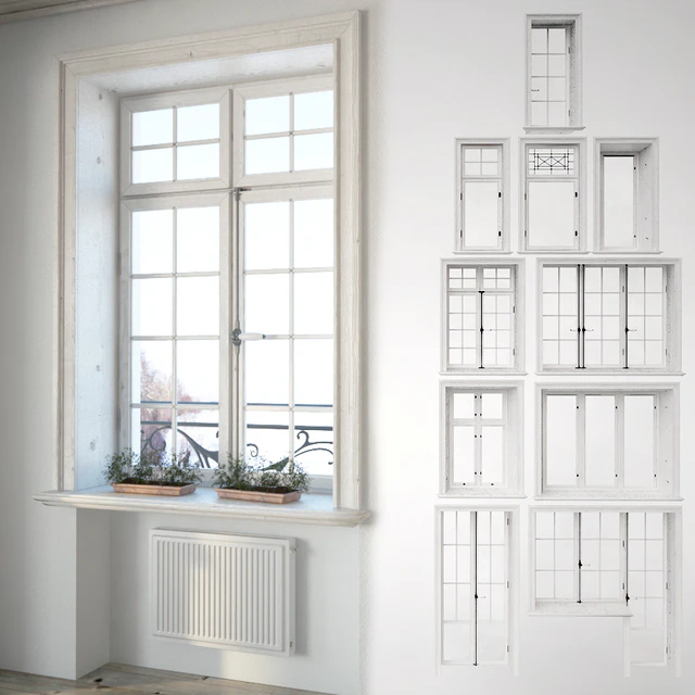 Set classical windows with decor — Descargar