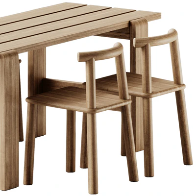 Weekday Table by Hay and MIDI Open back chair by Found — Вид 6