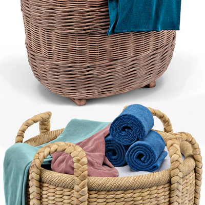 Borocay Wicker Floor Basket, Blossom Hand Woven Basket — Ver 2