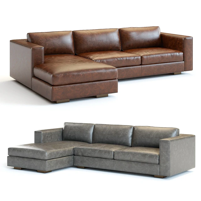 Restoration Hardware Maddox Leather Sectional — Descargar
