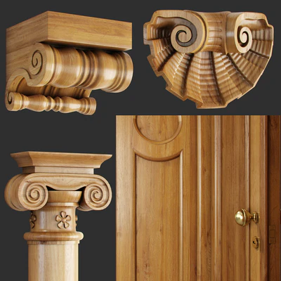 Classic wooden doors and carved elements — Ver 2