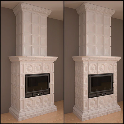 Oven - fireplace with tiles — Ver 1