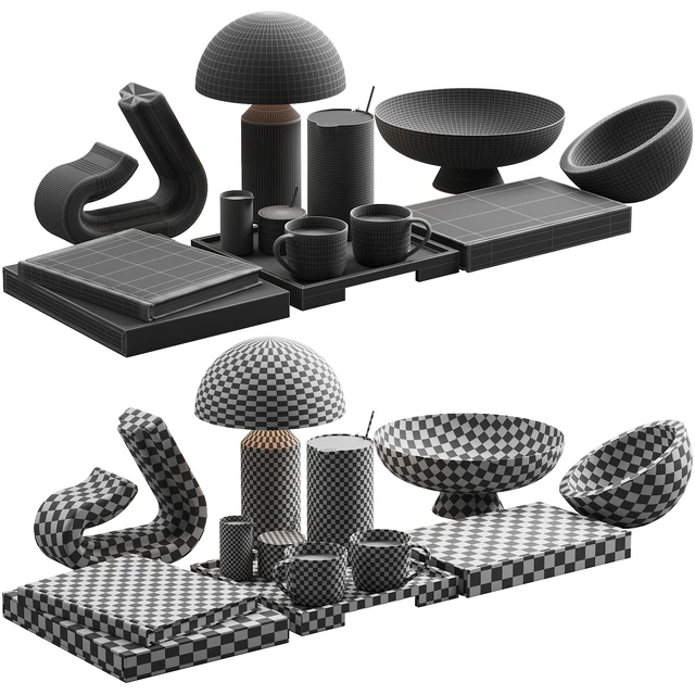 119 decorative set 032 american style neutral decor P01 — Descargar