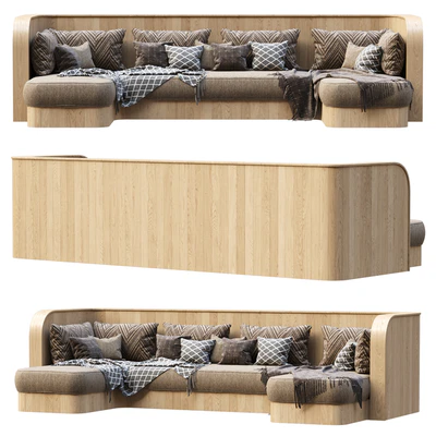 Emilia Large Restaurant sofa by Bpoint Design / Ресторанный деревянный диван — Вид 4