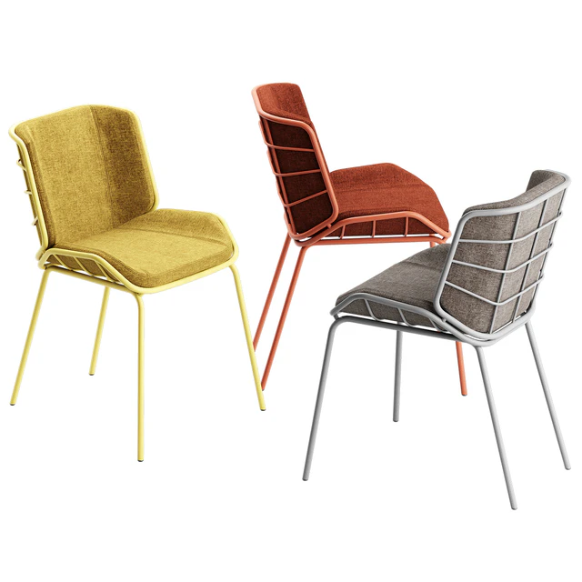Traba SKIN MET RED CHAIR TABLE GIACOMO CATTANI — Descargar