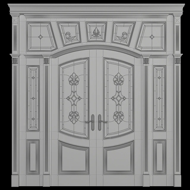 A door with a stained-glass window — Descargar