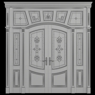 A door with a stained-glass window — Ver 3