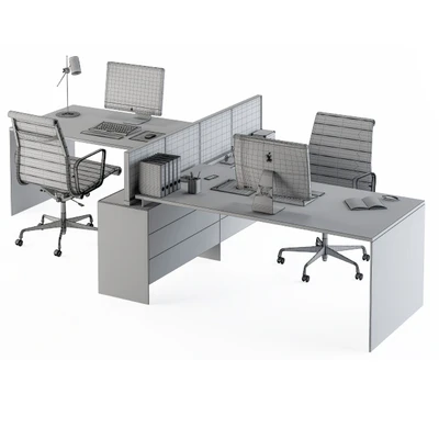 Office Set White and Cream — Ver 3