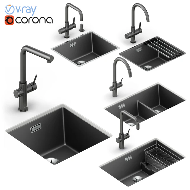 Set of kitchen sinks Blanko Subline 1 — Descargar
