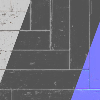 White Painted herringbone parquet - PBR textures — Ver 3