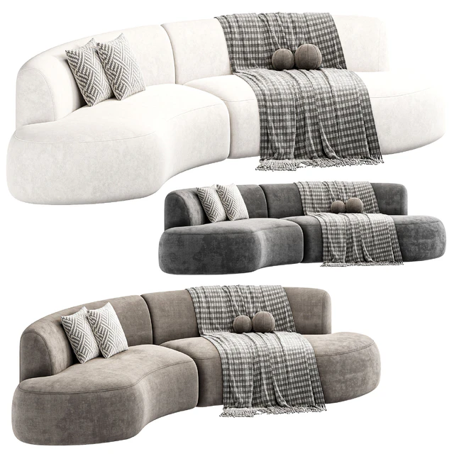 Opal Outdoor 2 Piece Curved Sectional Sofa By Highfashionhome — Descargar