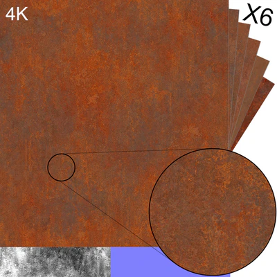 Corten steel - pack 6 textures - 4K — Вид 2