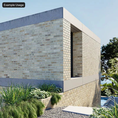 dragfaced running bond brick wall texture tan — Вид 3