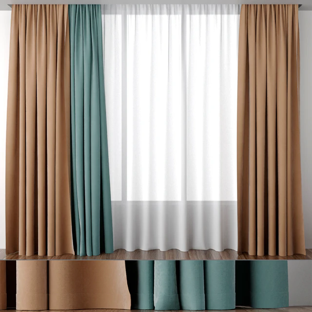 Curtains ocher and mint — Descargar