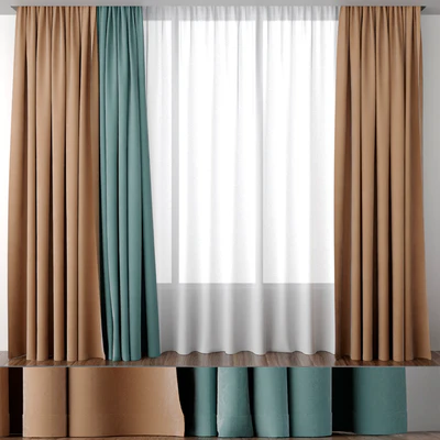 Curtains ocher and mint — Ver 1