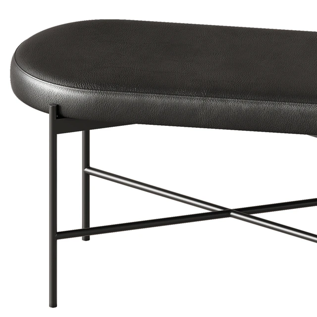 Pottery Barn Maison Leather Backless Bench — Descargar