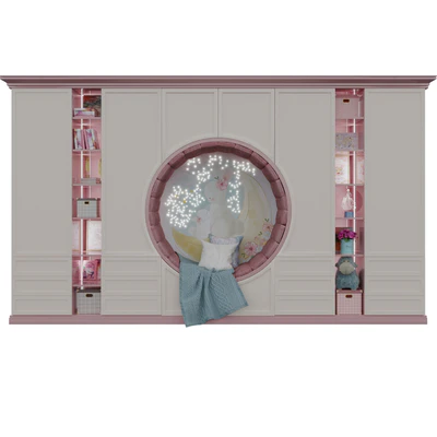 Wardrobe with a seat for a children's room — Ver 1