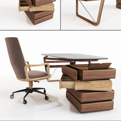 Ceccotti Collezioni: Desk Omaggio and ArmChair Vossia Mid — Ver 3