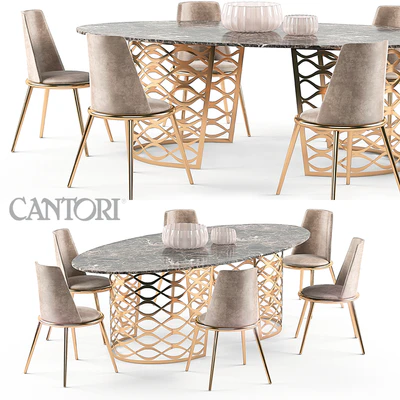 Isidoro table Aurora chair set — Ver 1