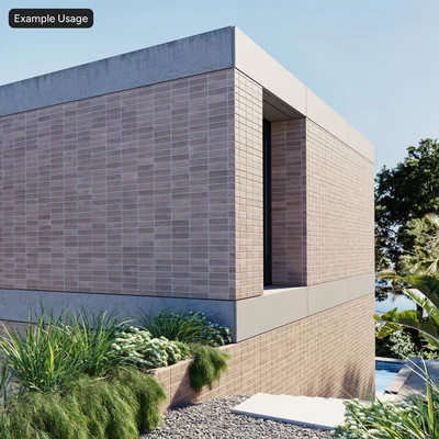 stacked painted brick wall texture brown — View 7