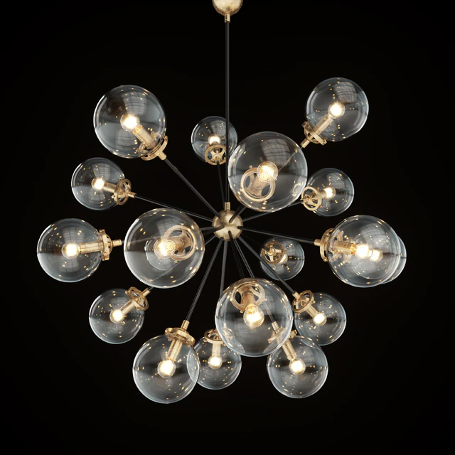 RH Bistro Globe Clear Glass Burst Chandelier — Скачать