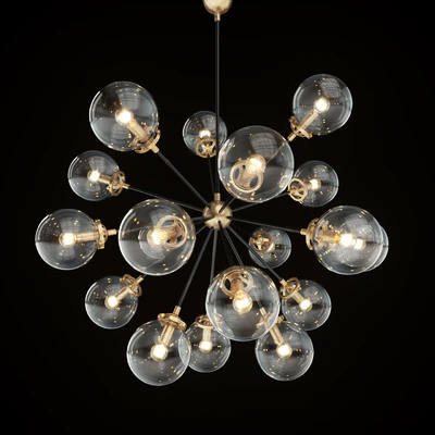 RH Bistro Globe Clear Glass Burst Chandelier — Вид 1