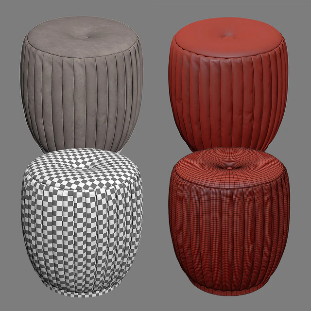 Bella Beige Velvet Ottoman — Скачать
