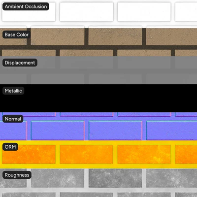 faux smooth running bond brick wall texture yellow — Вид 5