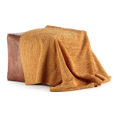 Mindaliving - Cube Leather Ottoman Pouf with Plaids — Вид 6