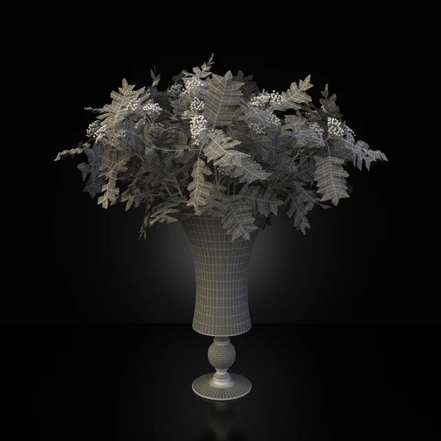 Rowan Bouquet in a vase, eternity bowl red berries — Descargar