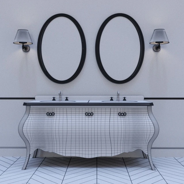 Комплект мебели Eurodesign Prestige  doppio lavabo /Белый окрашеный — Скачать