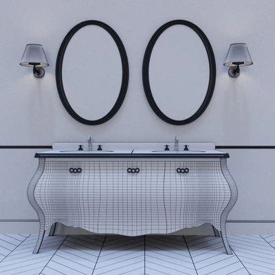 Комплект мебели Eurodesign Prestige  doppio lavabo /Белый окрашеный — Вид 2