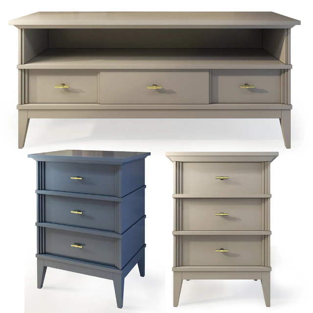 Тумба под телевизор и тумбочка Manhattan. TVstand, nightstand — Скачать