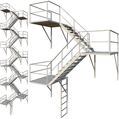 Outdoor Fire Ladder (Low poly) — View 3