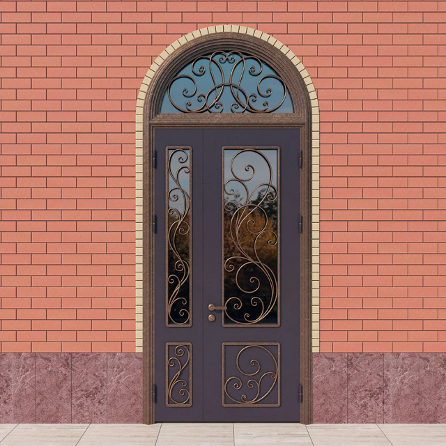 Steel entrance door with forged grid — Descargar
