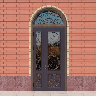 Steel entrance door with forged grid — Ver 1