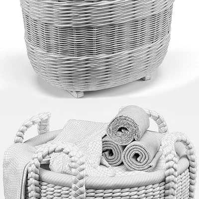 Borocay Wicker Floor Basket, Blossom Hand Woven Basket — Ver 3