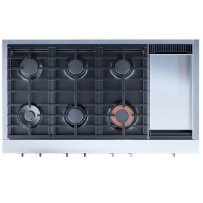 cafe 48 inch Commercial-Style Gas Rangetop with 6 Burners and Integrated Griddle — Вид 3