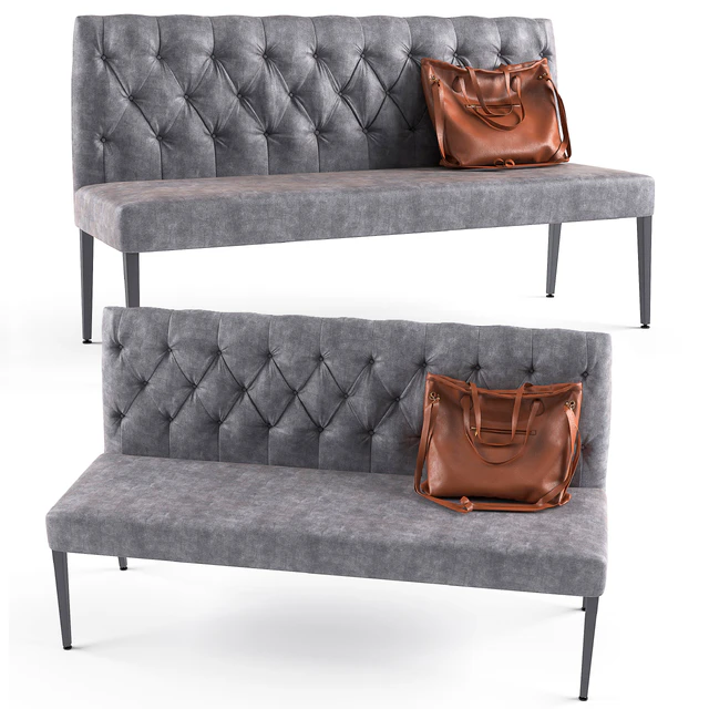 Padded Bench Econo Buttons Vintage Grey — Скачать