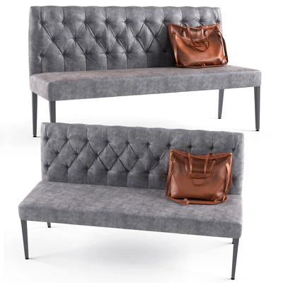 Padded Bench Econo Buttons Vintage Grey — Вид 3