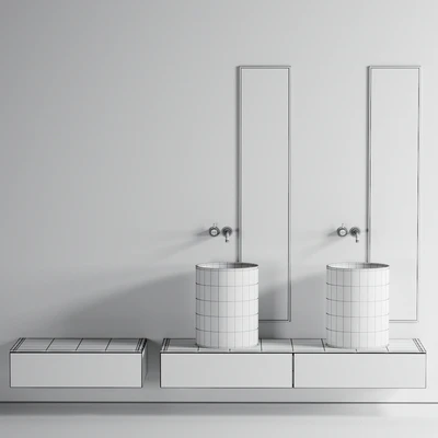 GALASSIA Core Countertop Ceramic Washbasin Set 1 — Ver 3