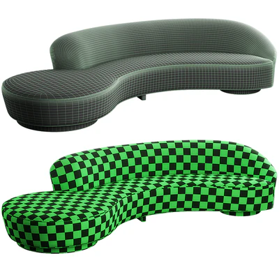 005 Serpentine sofa with arm by Vladimir Kagan — Ver 4
