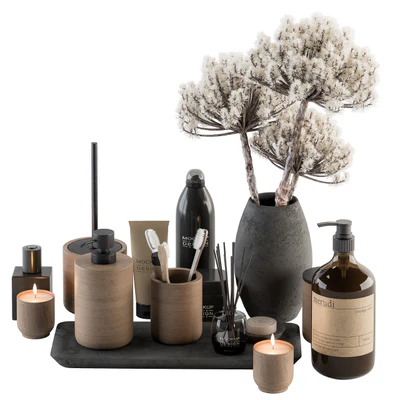 Bathroom accessory Set with Bouquet Set 19 — Ver 1