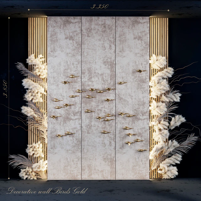 Decorative panel Birds Gold 5 — Descargar