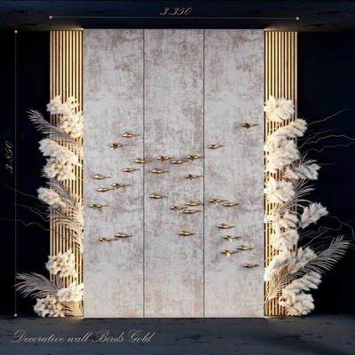 Decorative panel Birds Gold 5 — Ver 1