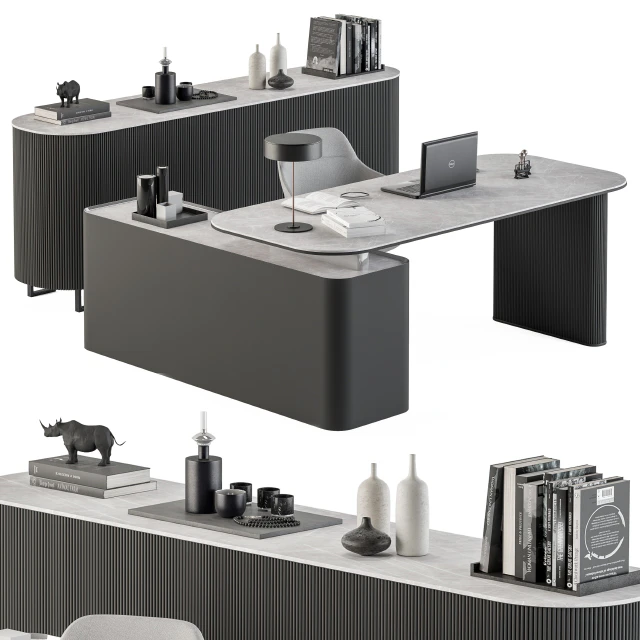 Boss Desk Black and Gray - Office Furniture 236 — Descargar